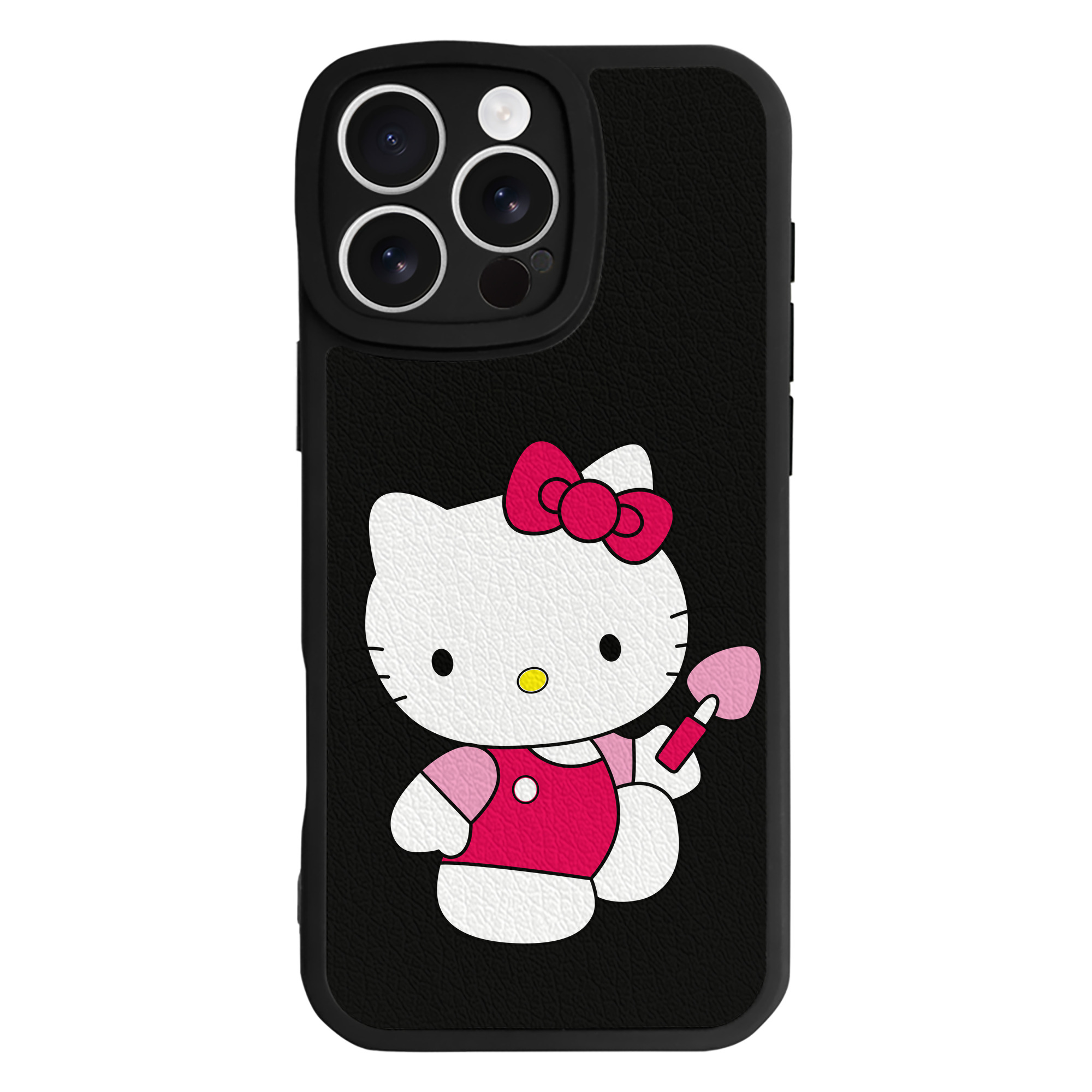 （画像用） Hello Kitty ハローキティ 【iPhone 16シリーズ対応】シリコンスマホケース（レザー調） 材質：シリコン
